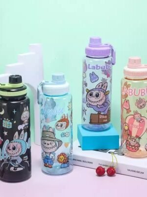 Labubu Straw Strap Transparent Bottle