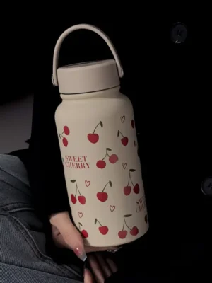 Cherry Heart Insulated Stainless Steel Water Bottle
