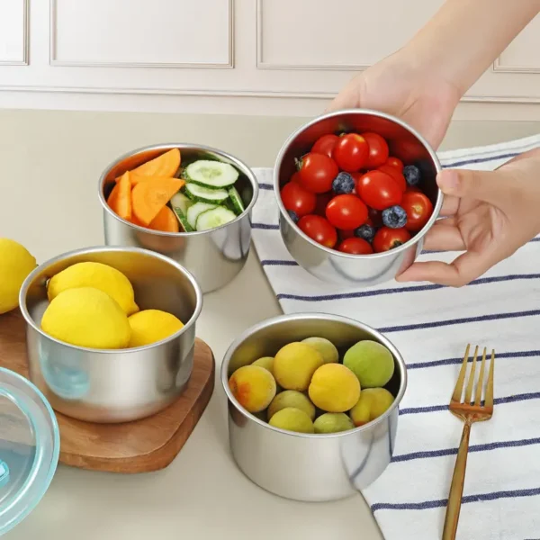 Stainless Steel Round Food Storage Container