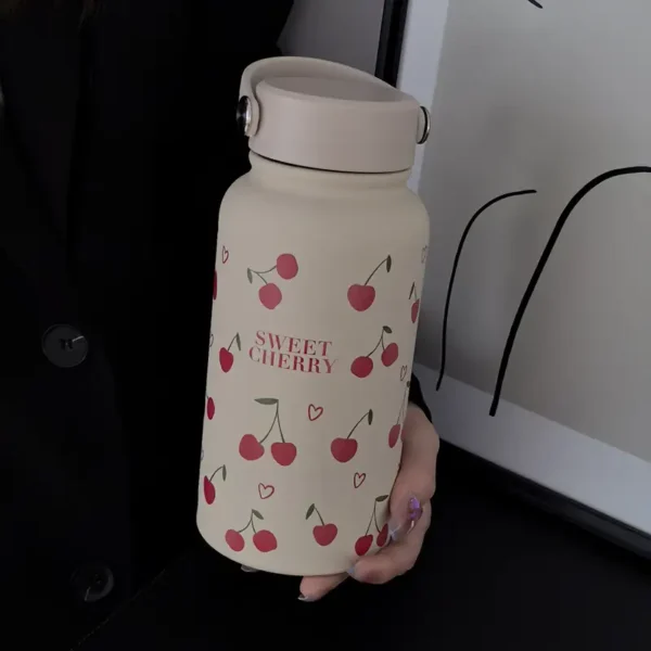 Cherry Heart Insulated Stainless Steel Water Bottle