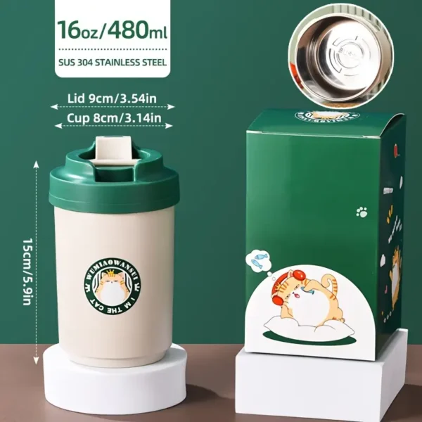 Stainless Steel Insulated Coffee Mug with Lid